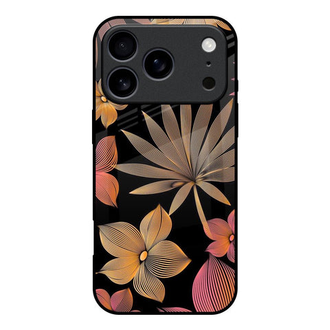 Lines Pattern Flowers iPhone 17 Pro Glass Back Cover Online