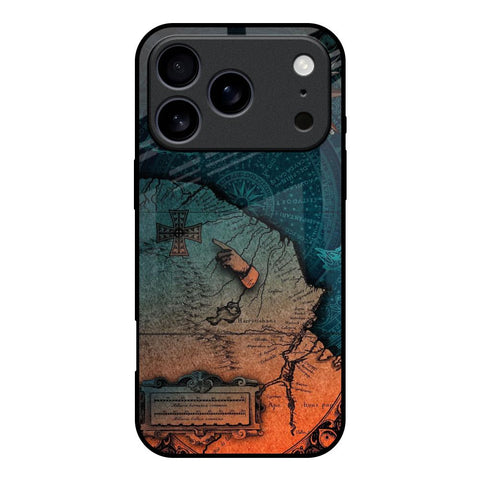 Geographical Map iPhone 17 Pro Glass Back Cover Online