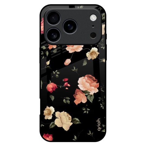 Black Spring Floral iPhone 17 Pro Max Glass Back Cover Online