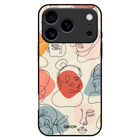 Abstract Faces iPhone 17 Pro Max Glass Back Cover Online