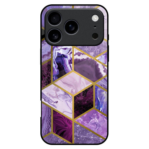 Purple Rhombus Marble iPhone 17 Pro Max Glass Back Cover Online