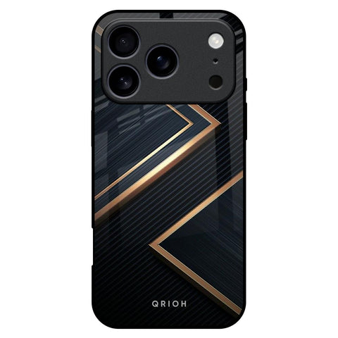 Sleek Golden & Navy iPhone 17 Pro Max Glass Back Cover Online