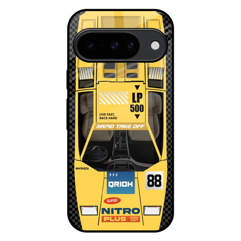 Yellow Racing Car Google Pixel 10 5G Glass Back Cover Online