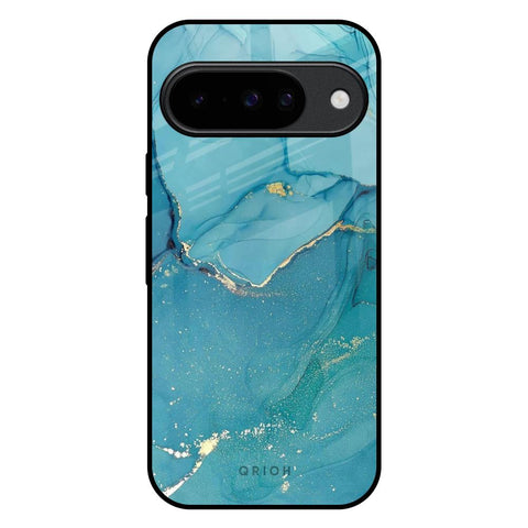 Blue Golden Glitter Google Pixel 10 5G Glass Back Cover Online