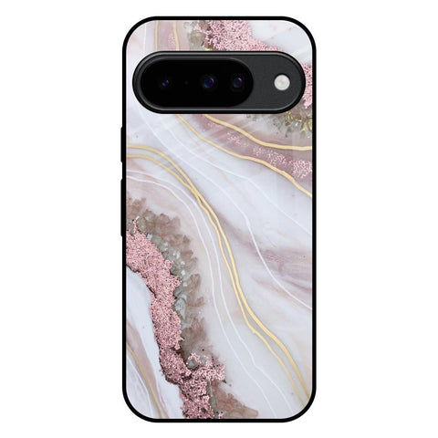 Pink & Gold Gllitter Marble Google Pixel 10 5G Glass Back Cover Online