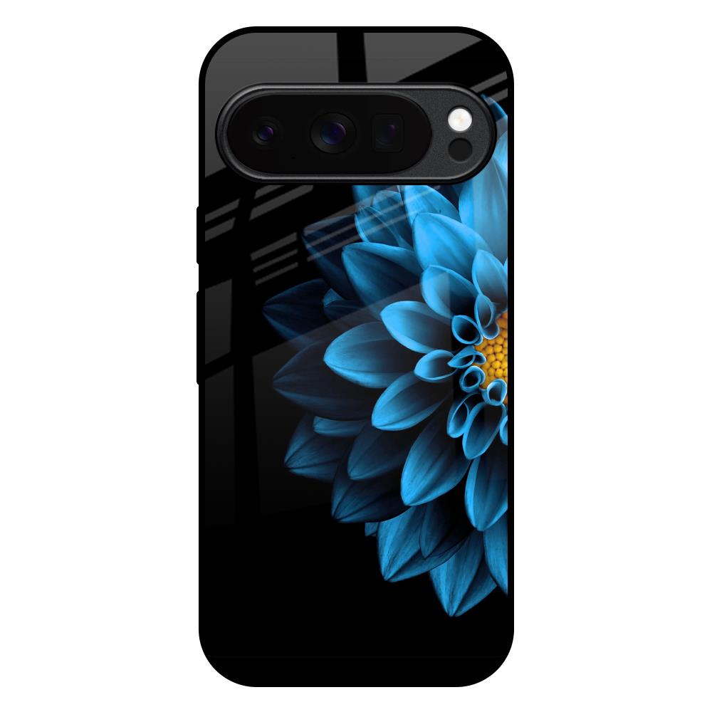 Half Blue Flower Google Pixel 10 Pro 5G Glass Back Cover Online