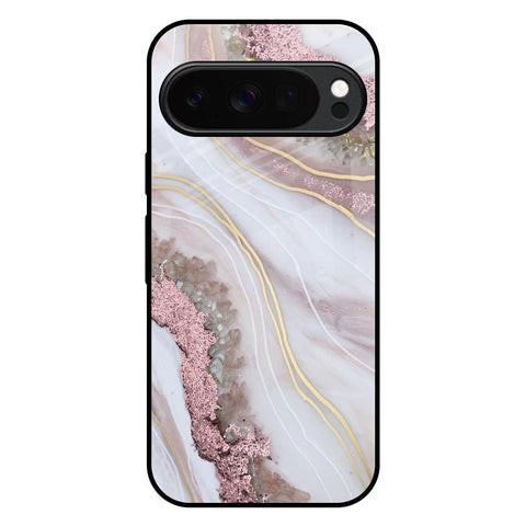 Pink & Gold Gllitter Marble Google Pixel 10 Pro 5G Glass Back Cover Online
