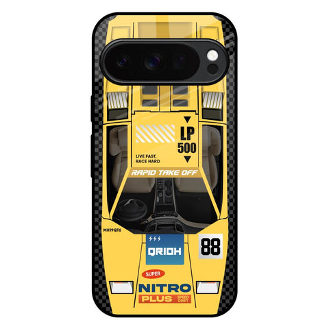 Yellow Racing Car Google Pixel 10 Pro XL 5G Glass Back Cover Online