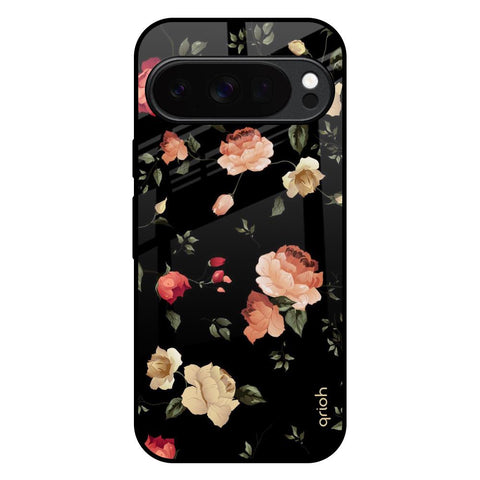 Black Spring Floral Google Pixel 10 Pro XL 5G Glass Back Cover Online