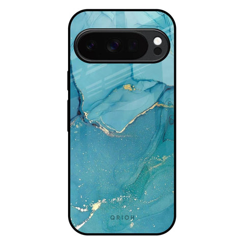 Blue Golden Glitter Google Pixel 10 Pro XL 5G Glass Back Cover Online