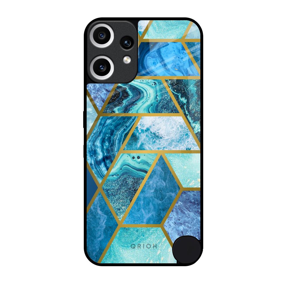 Turquoise Geometrical Marble Nothing CMF Phone 2 Pro Glass Back Cover Online