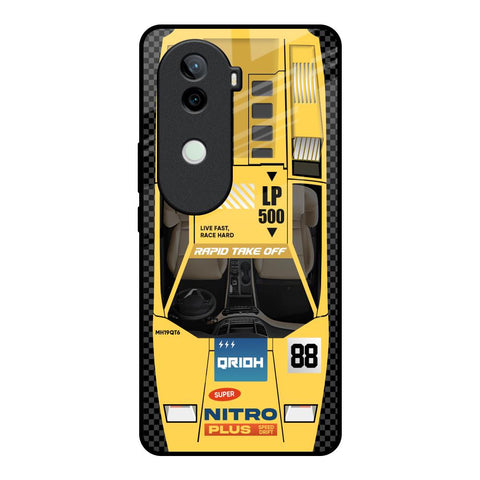 Yellow Racing Car Vivo V40e 5G Glass Back Cover Online