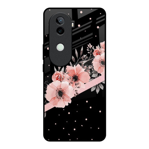 Floral Black Band Vivo V40e 5G Glass Back Cover Online