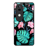 Tropical Leaves & Pink Flowers Vivo V40e 5G Glass Back Cover Online