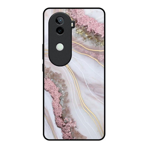Pink & Gold Gllitter Marble Vivo V40e 5G Glass Back Cover Online