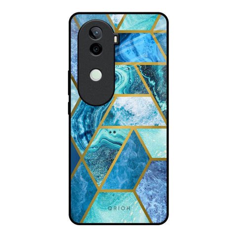Turquoise Geometrical Marble Vivo V40e 5G Glass Back Cover Online