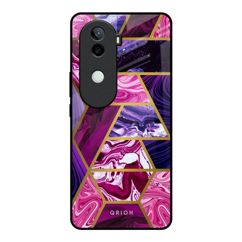 Electroplated Geometric Marble Vivo V40e 5G Glass Back Cover Online