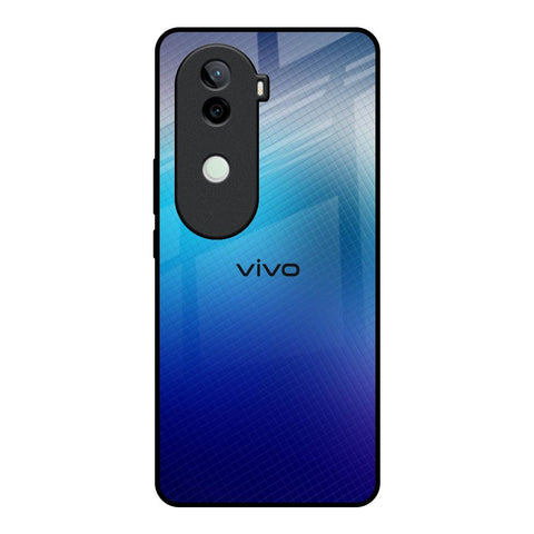 Blue Rhombus Pattern Vivo V40e 5G Glass Back Cover Online