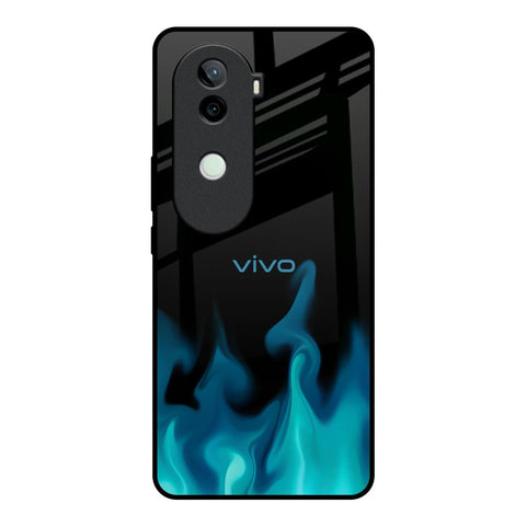 Teal Flames Vivo V40e 5G Glass Back Cover Online
