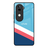 Pink & White Stripes Vivo V40e 5G Glass Back Cover Online