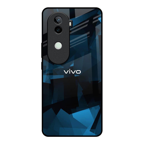 Polygonal Blue Box Vivo V40e 5G Glass Back Cover Online