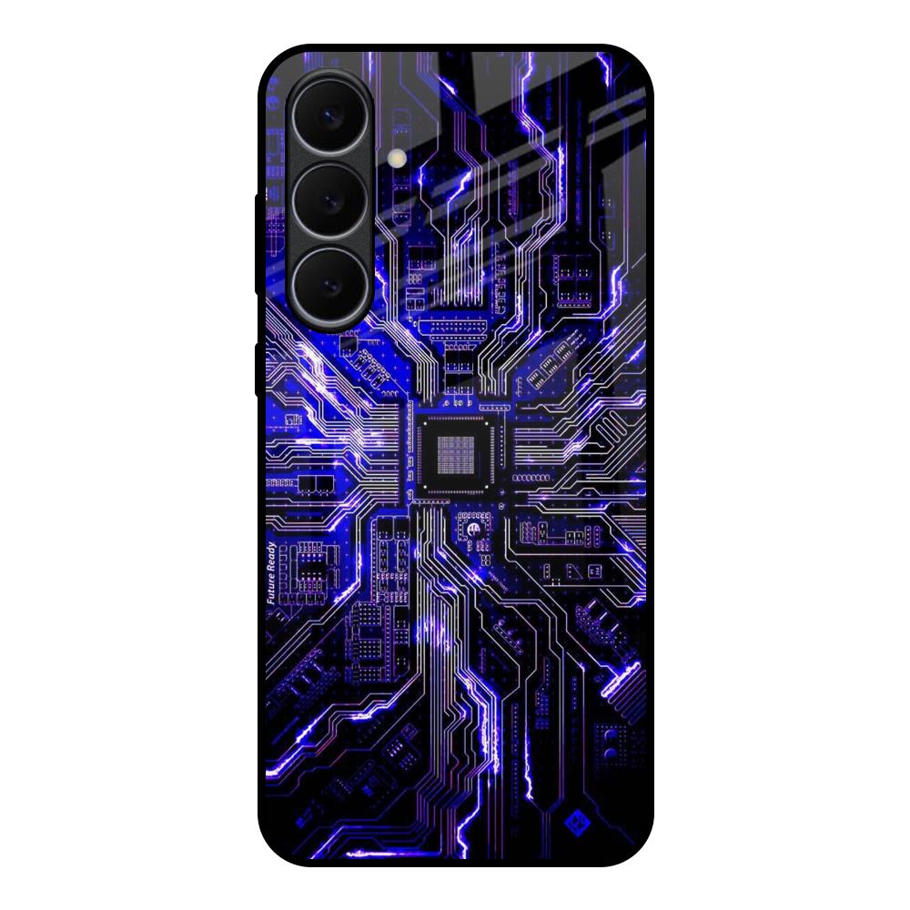 Techno Color Pattern Samsung Galaxy S25 FE 5G Glass Back Cover Online