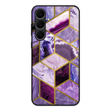 Purple Rhombus Marble Samsung Galaxy S25 FE 5G Glass Back Cover Online