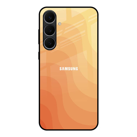Orange Curve Pattern Samsung Galaxy S25 FE 5G Glass Back Cover Online