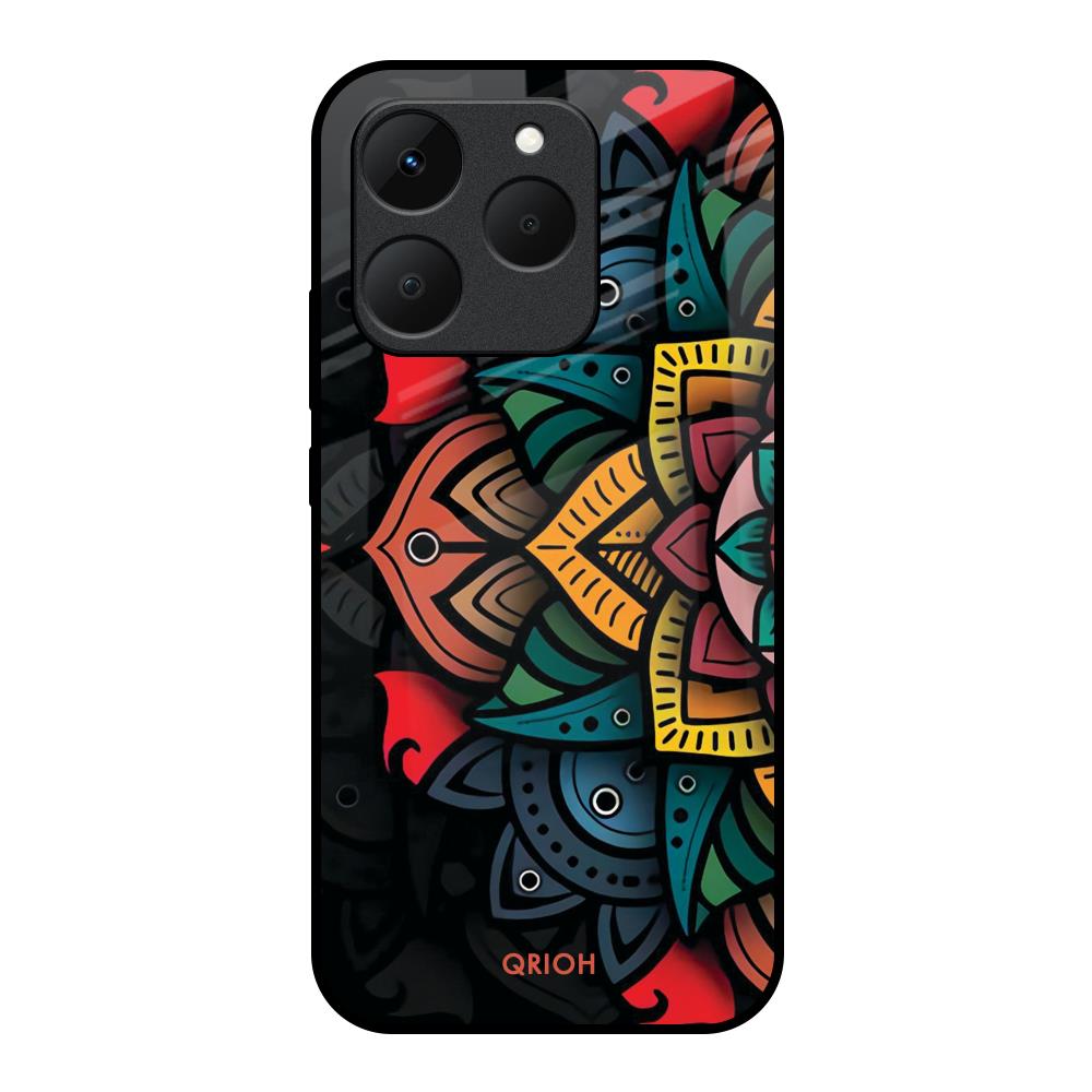 Retro Gorgeous Flower Realme 15T 5G Glass Back Cover Online