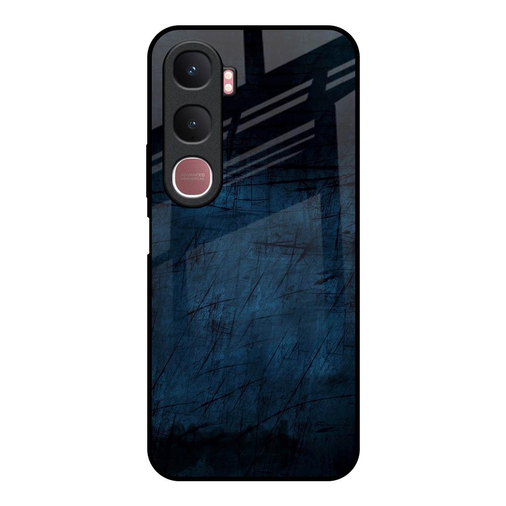 Dark Blue Grunge Vivo Y31 5G Glass Back Cover Online