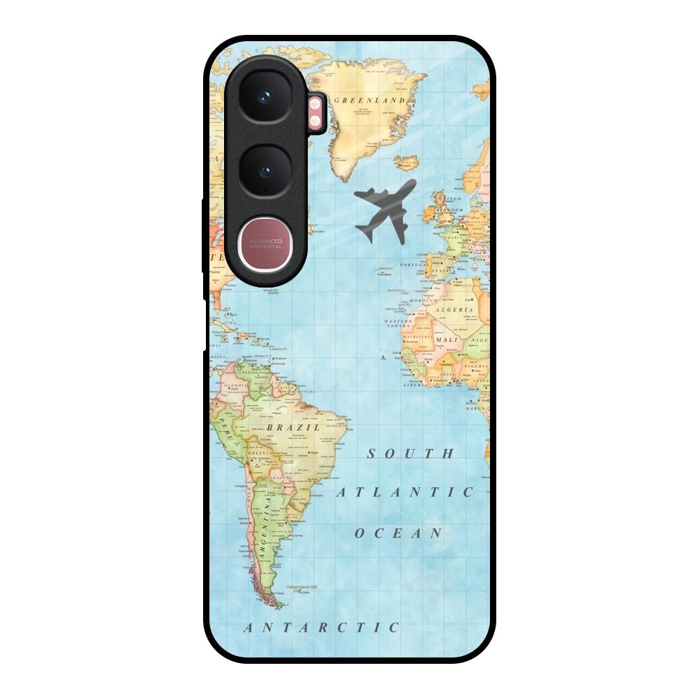 Travel Map Vivo Y31 5G Glass Back Cover Online