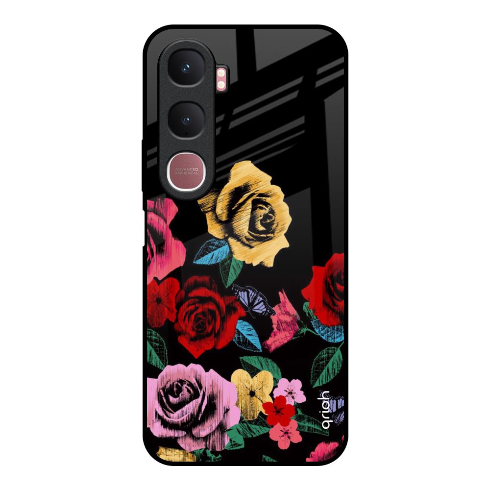 Floral Decorative Vivo Y31 5G Glass Back Cover Online