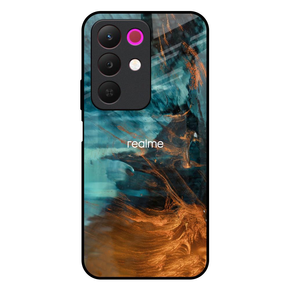 Golden Splash Realme 15x 5G Glass Back Cover Online