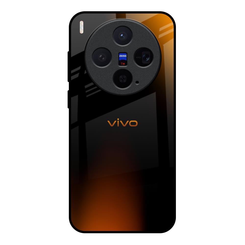 Orange Black Fusion Vivo X300 5G Glass Back Cover Online