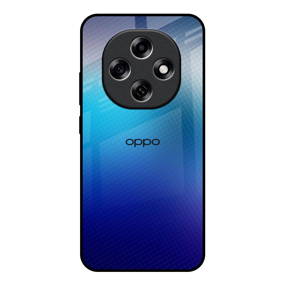 Blue Rhombus Pattern Oppo F31 Pro 5G Glass Back Cover Online