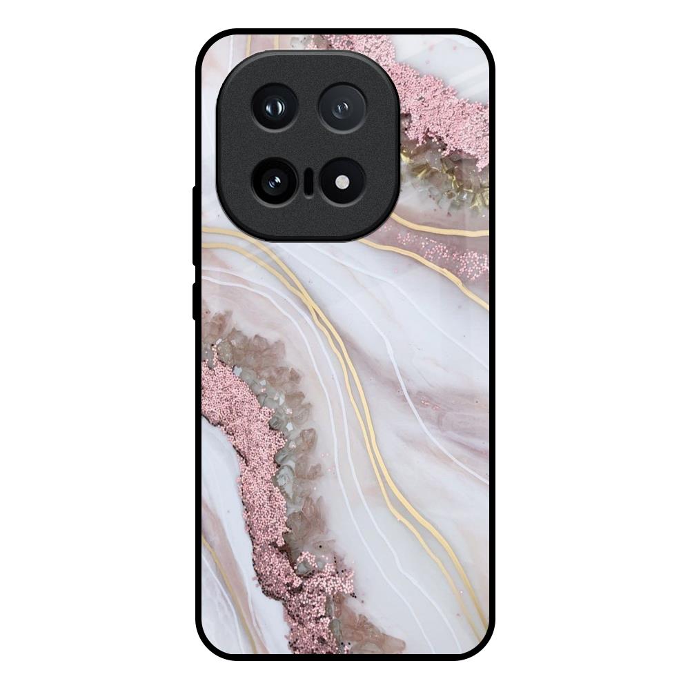 Pink & Gold Gllitter Marble IQOO 15 5G Glass Back Cover Online