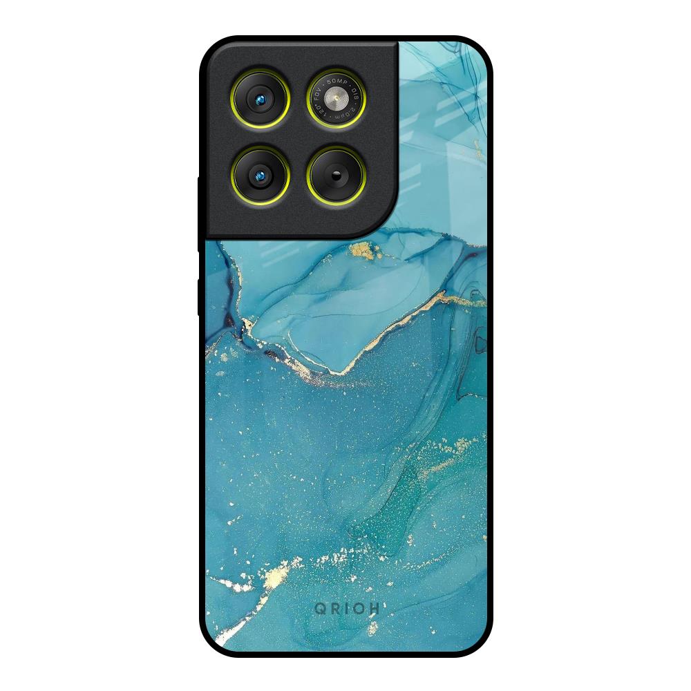 Blue Golden Glitter Motorola Edge 70 5G Glass Back Cover Online