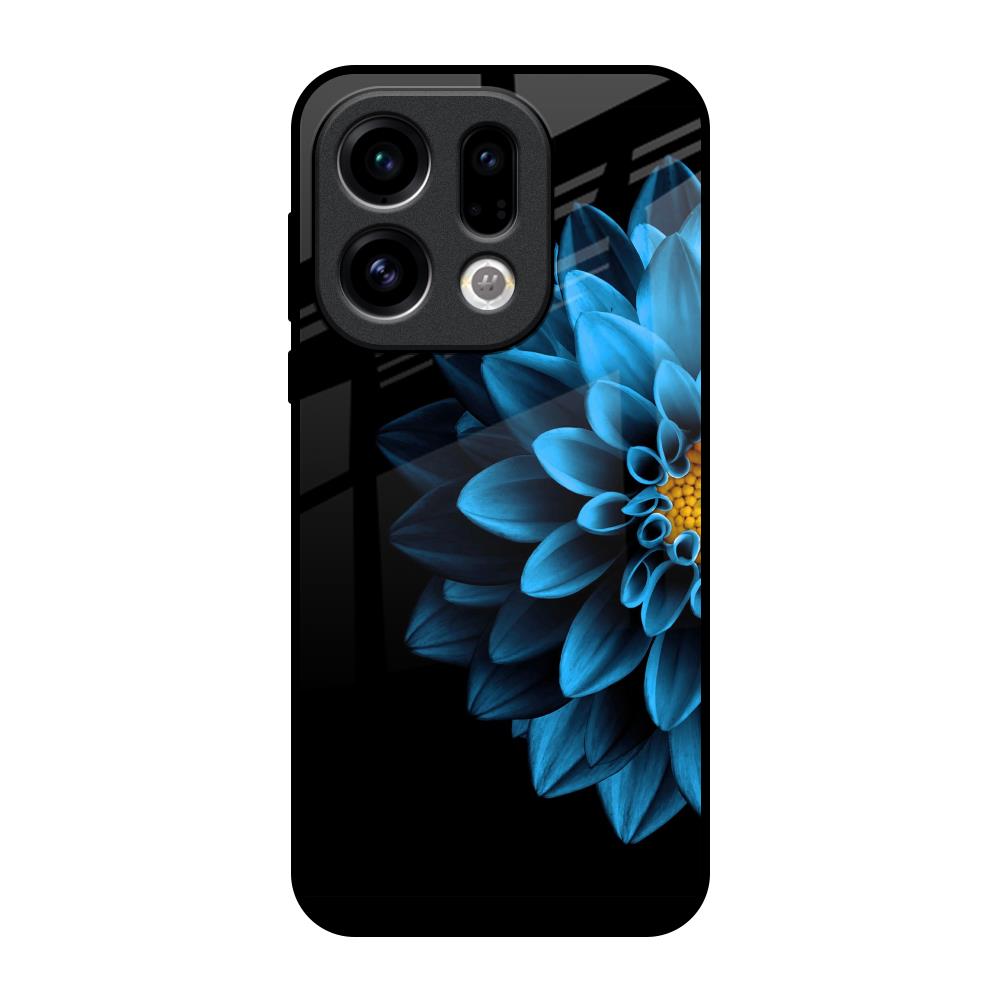 Half Blue Flower Oppo Find X9 Glass Back Cover Online