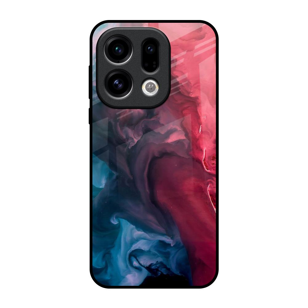 Blue & Red Smoke Oppo Find X9 Glass Back Cover Online
