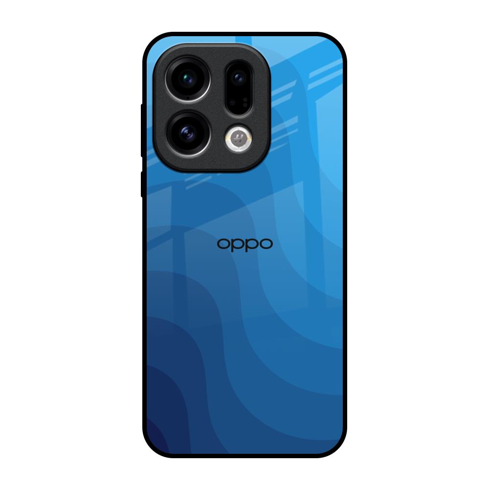 Blue Wave Abstract Oppo Find X9 Glass Back Cover Online
