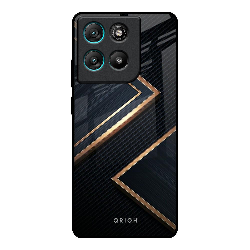 Sleek Golden & Navy Motorola Edge G67 Power Glass Back Cover Online