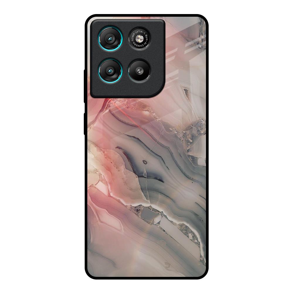 Pink And Grey Marble Motorola Edge G57 Power Glass Back Cover Online