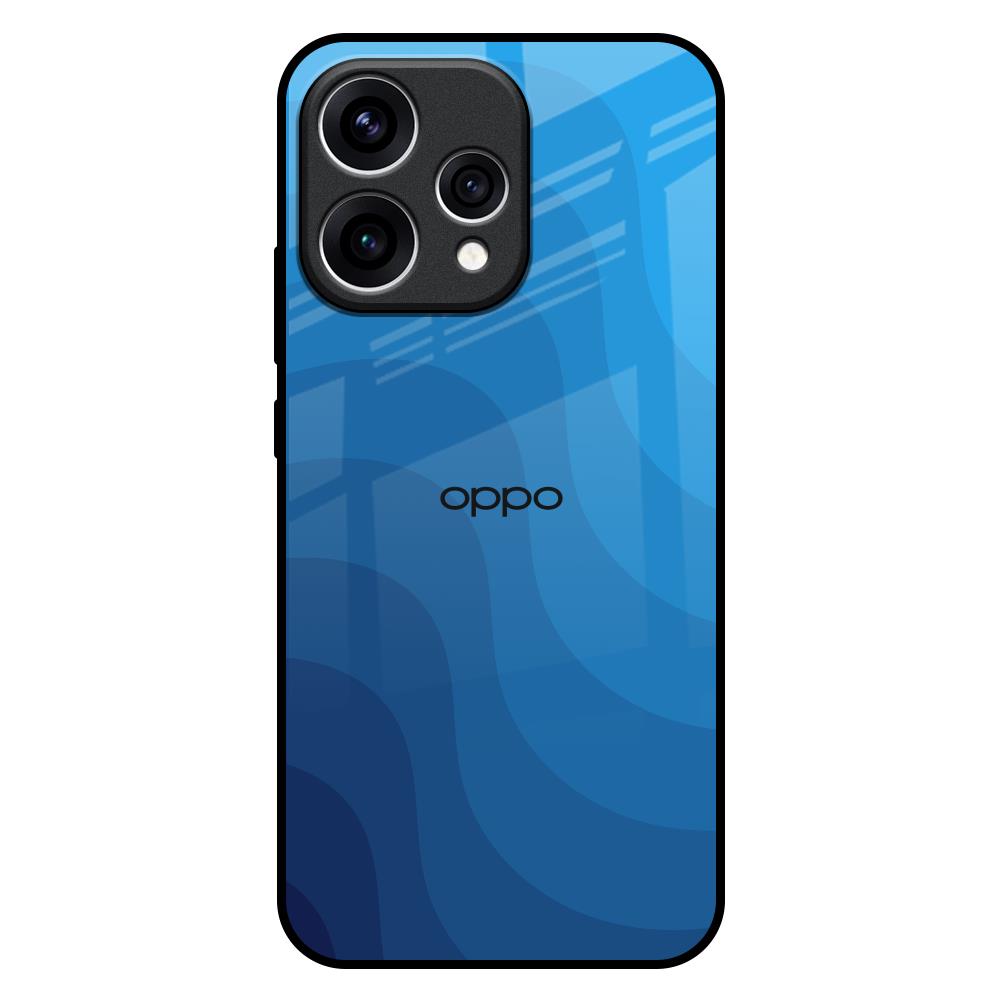Blue Wave Abstract Oppo Reno15 5G Glass Back Cover Online
