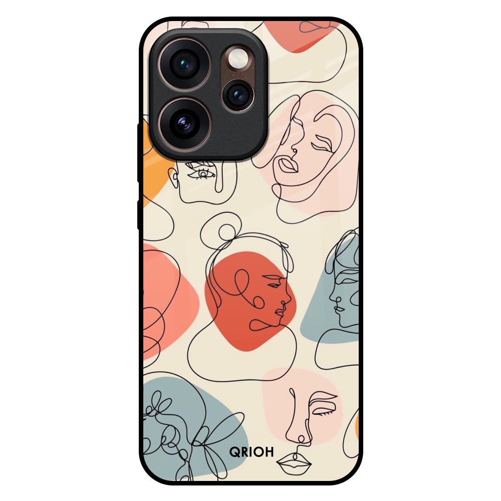 Abstract Faces Oppo Reno15 Pro 5G Glass Back Cover Online