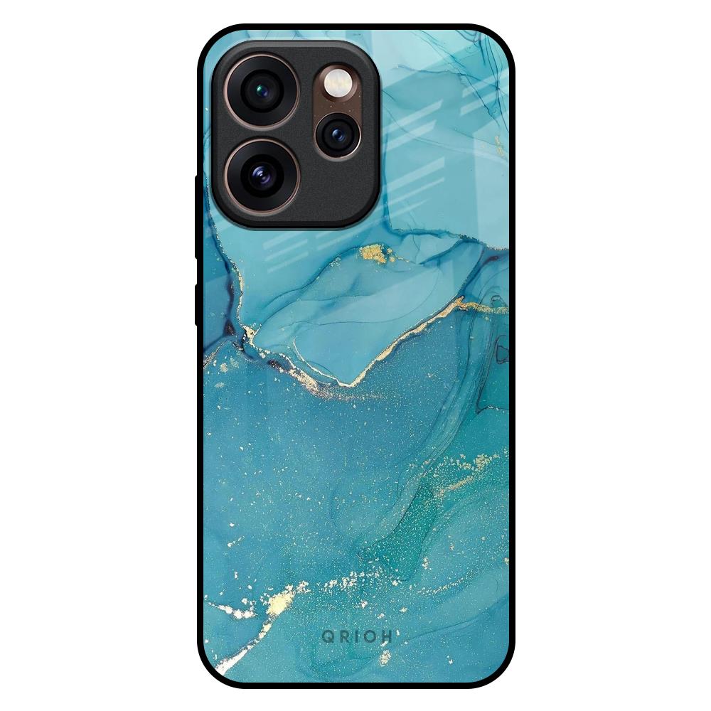 Blue Golden Glitter Oppo Reno15 Pro Mini 5G Glass Back Cover Online