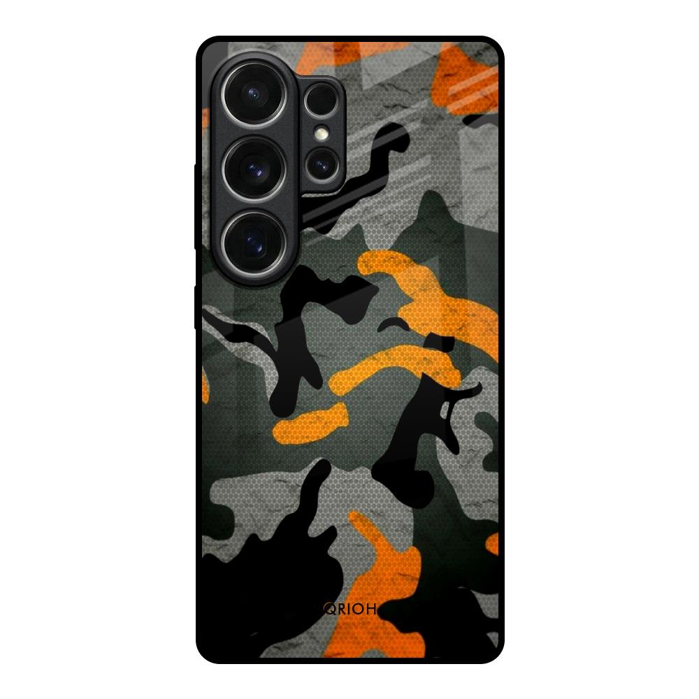 Camouflage Orange Samsung Galaxy S26 Ultra 5G Glass Back Cover Online