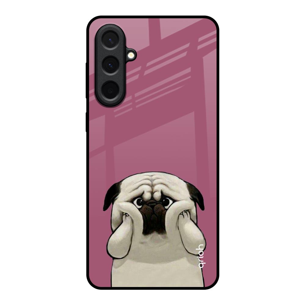 Funny Pug Face Samsung Galaxy A57 5G Glass Back Cover Online