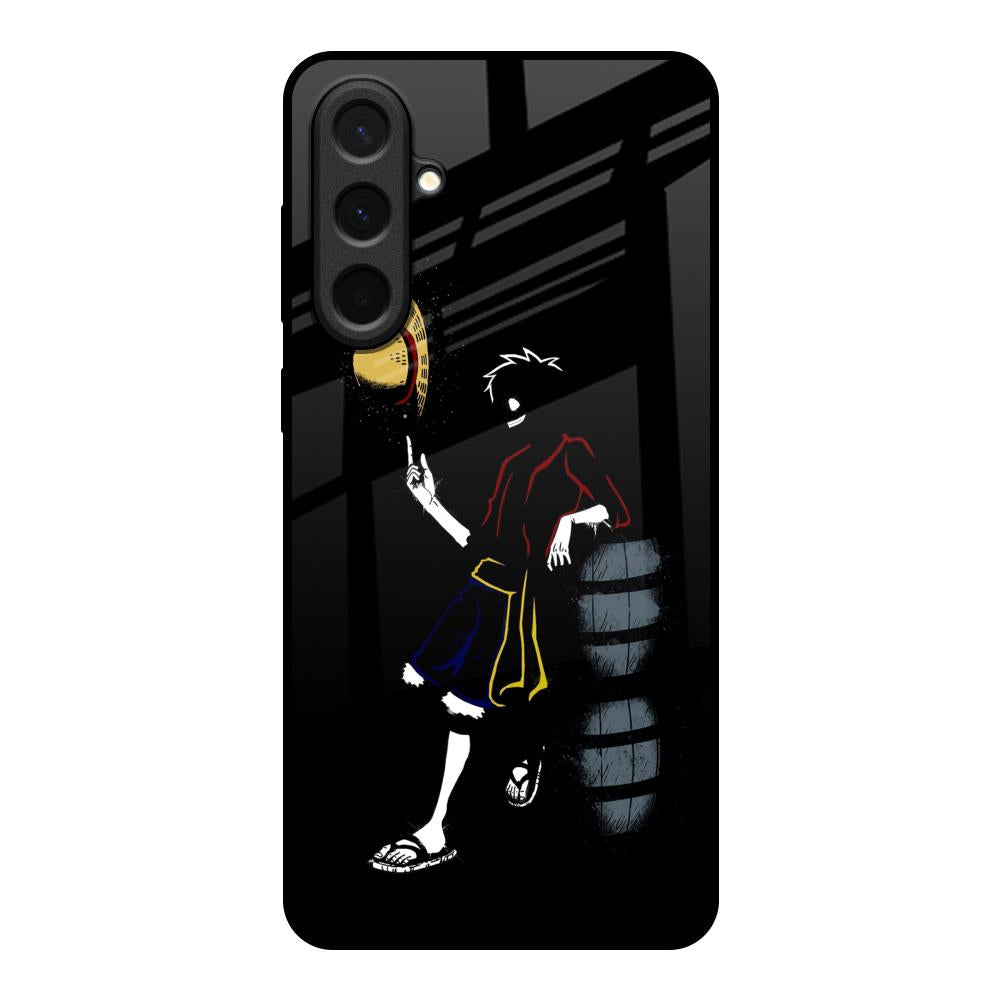 Luffy Line Art Samsung Galaxy A57 5G Glass Back Cover Online