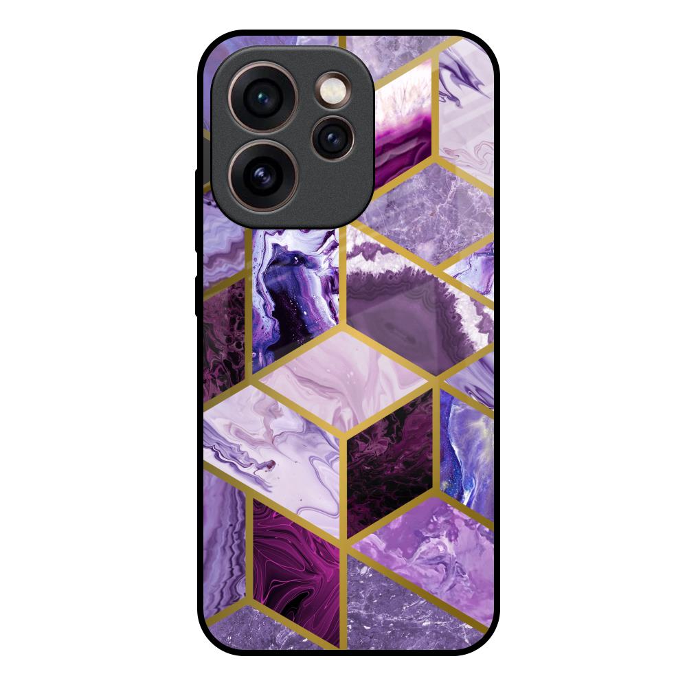 Purple Rhombus Marble Oppo Reno15c 5G Glass Back Cover Online