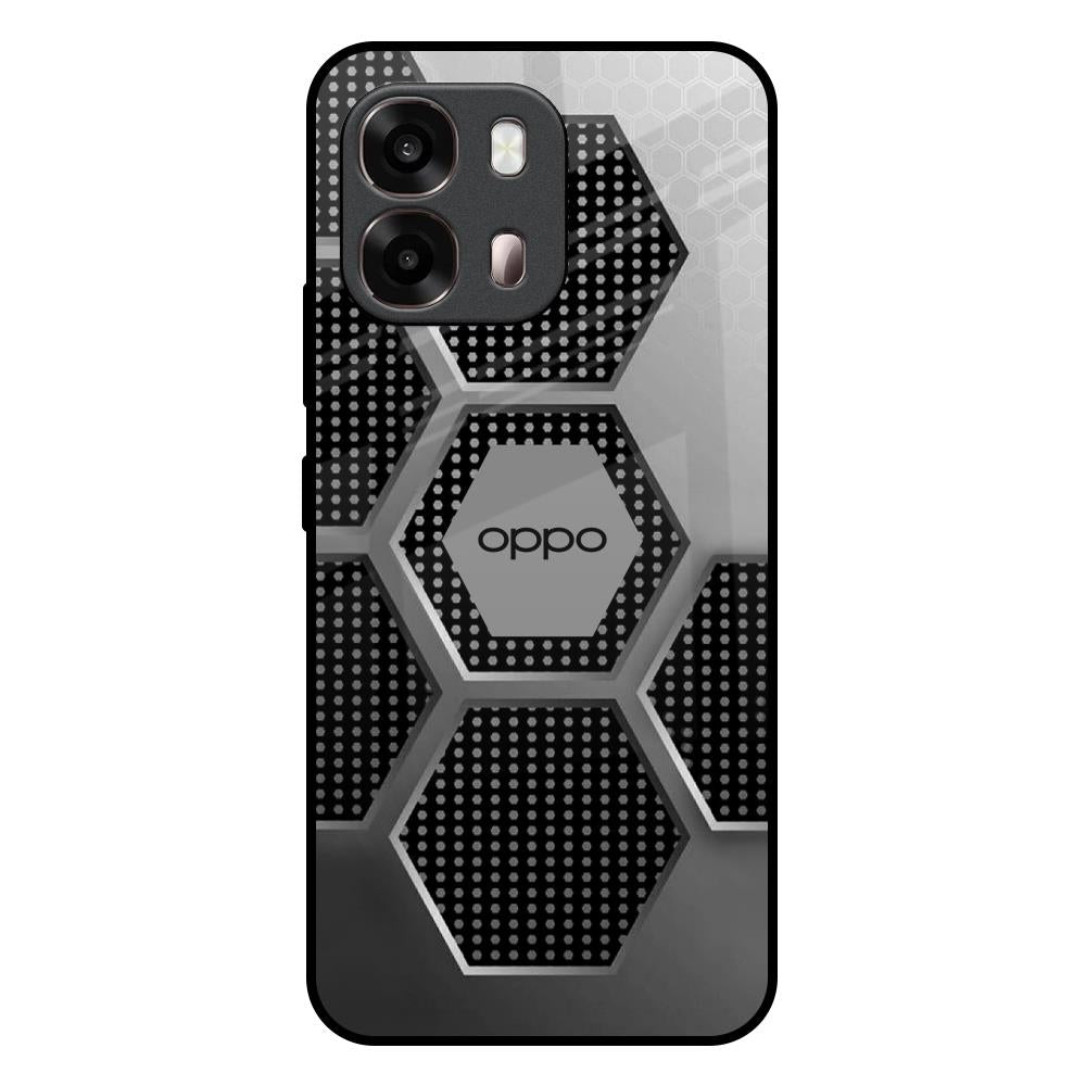 Hexagon Style Oppo A6 Pro 5G Glass Back Cover Online